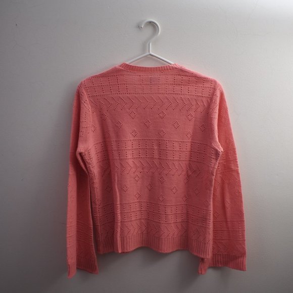 🌹 2/$20, 3/$28 Vintage bell sleeve pink knit sweater - Picture 7 of 11